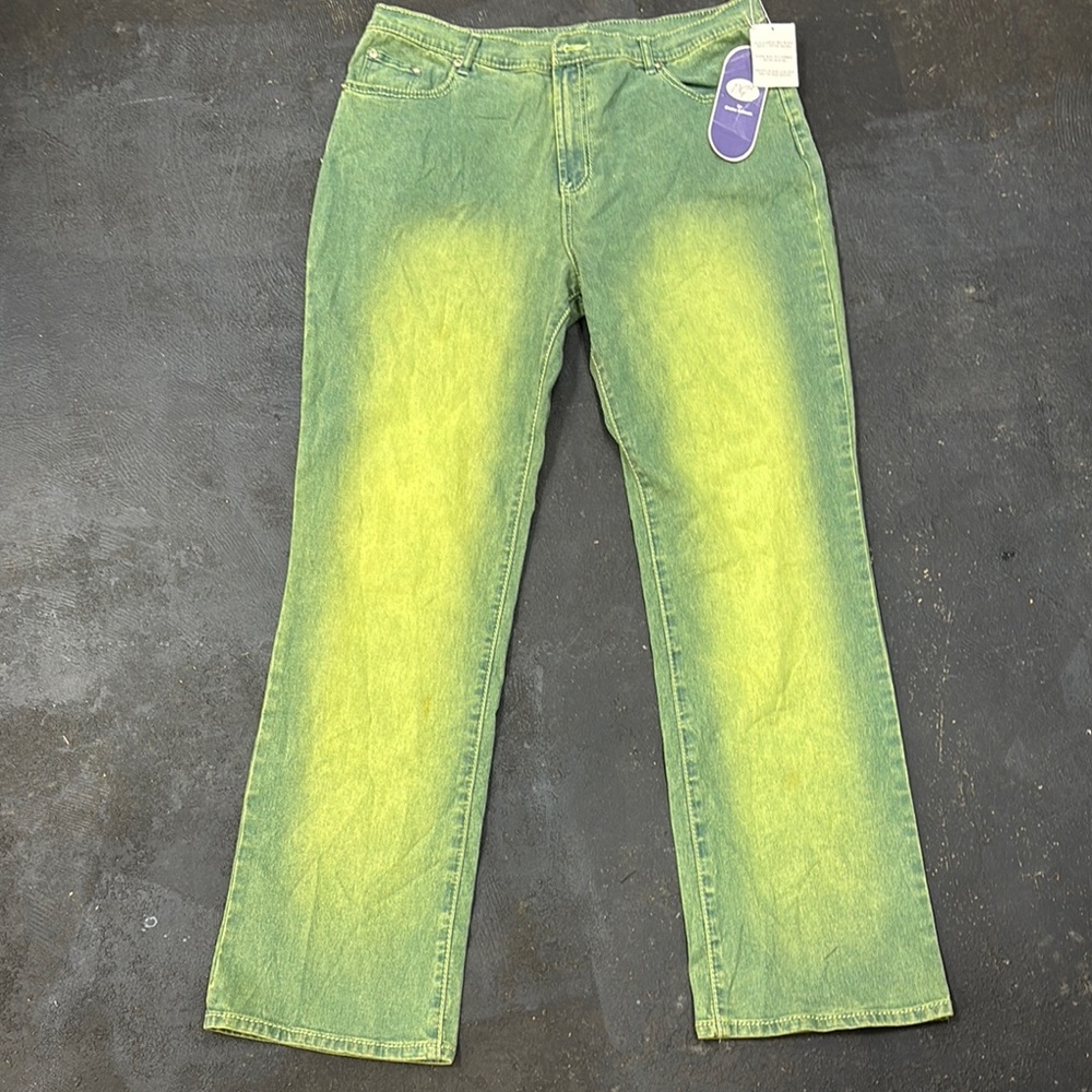DG2 by Diane Gilman Green and Yellow Gradient Jeans